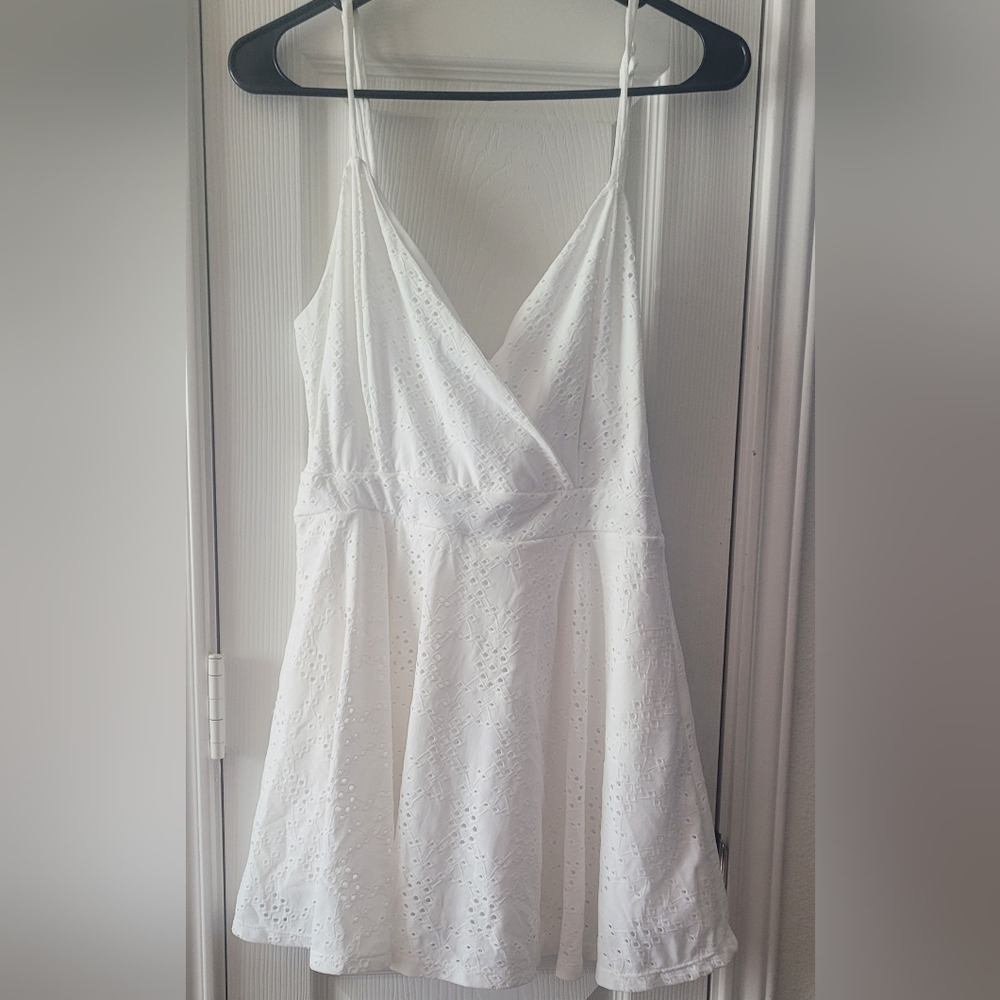 Justify Junior White Lace Eyelet Romper